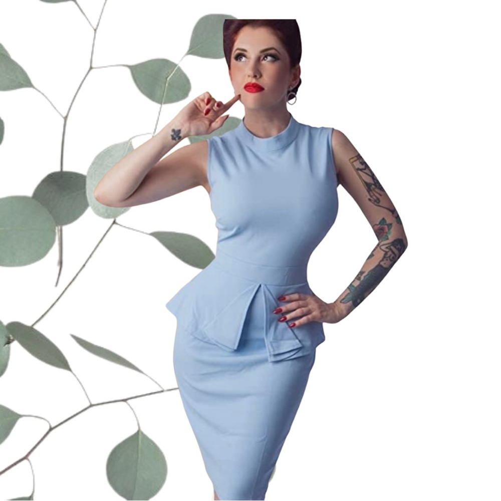 Size L vintage inspired peplum dress